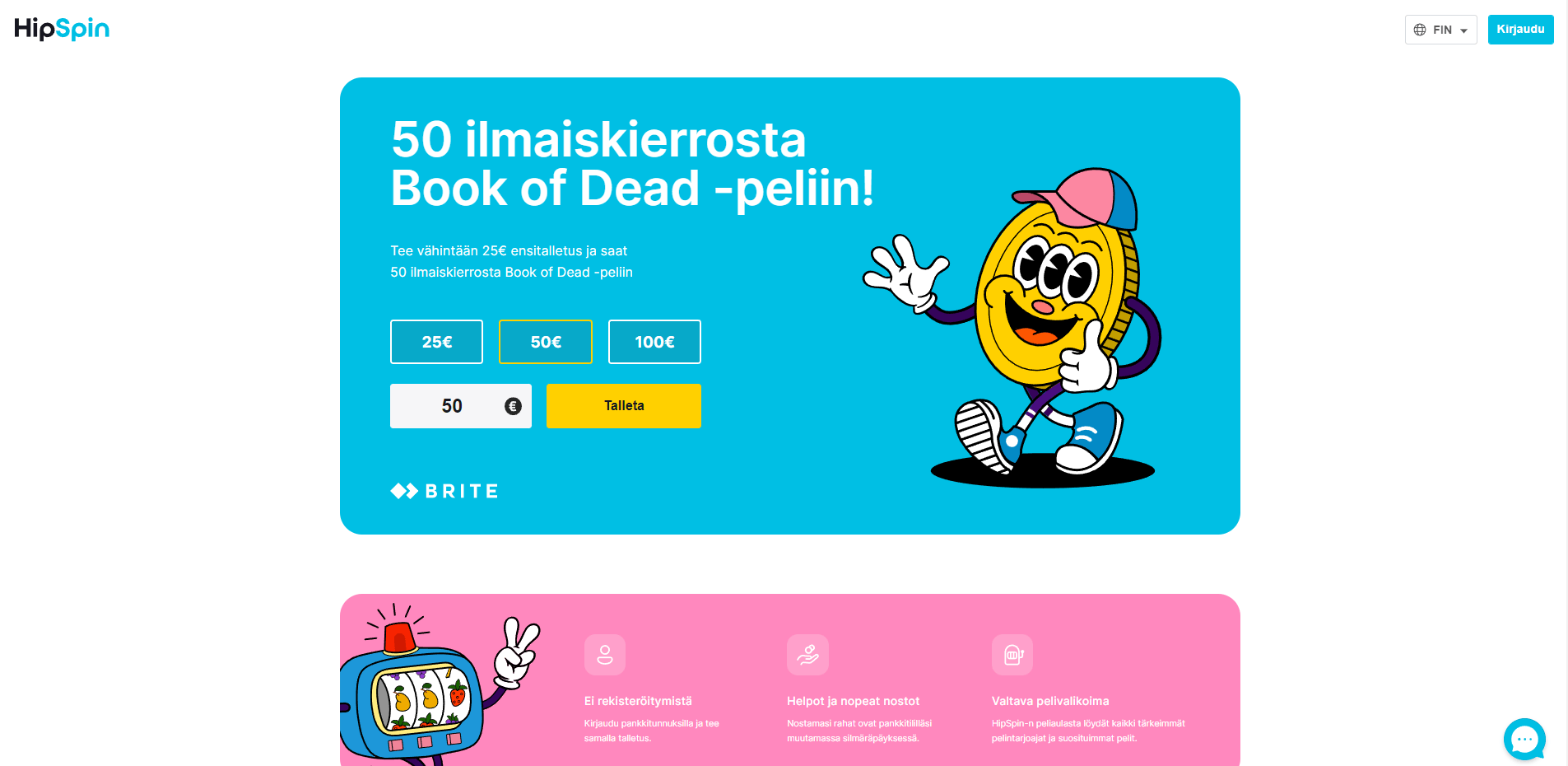 hipspin tervetuliaisbonus